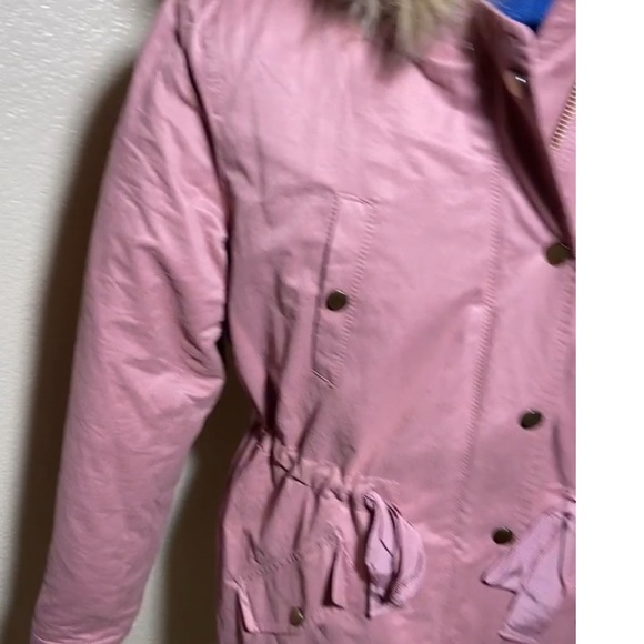 LOFT Pink Fur-Trimmed Puffer Jacket size XS - Picture 12 of 13